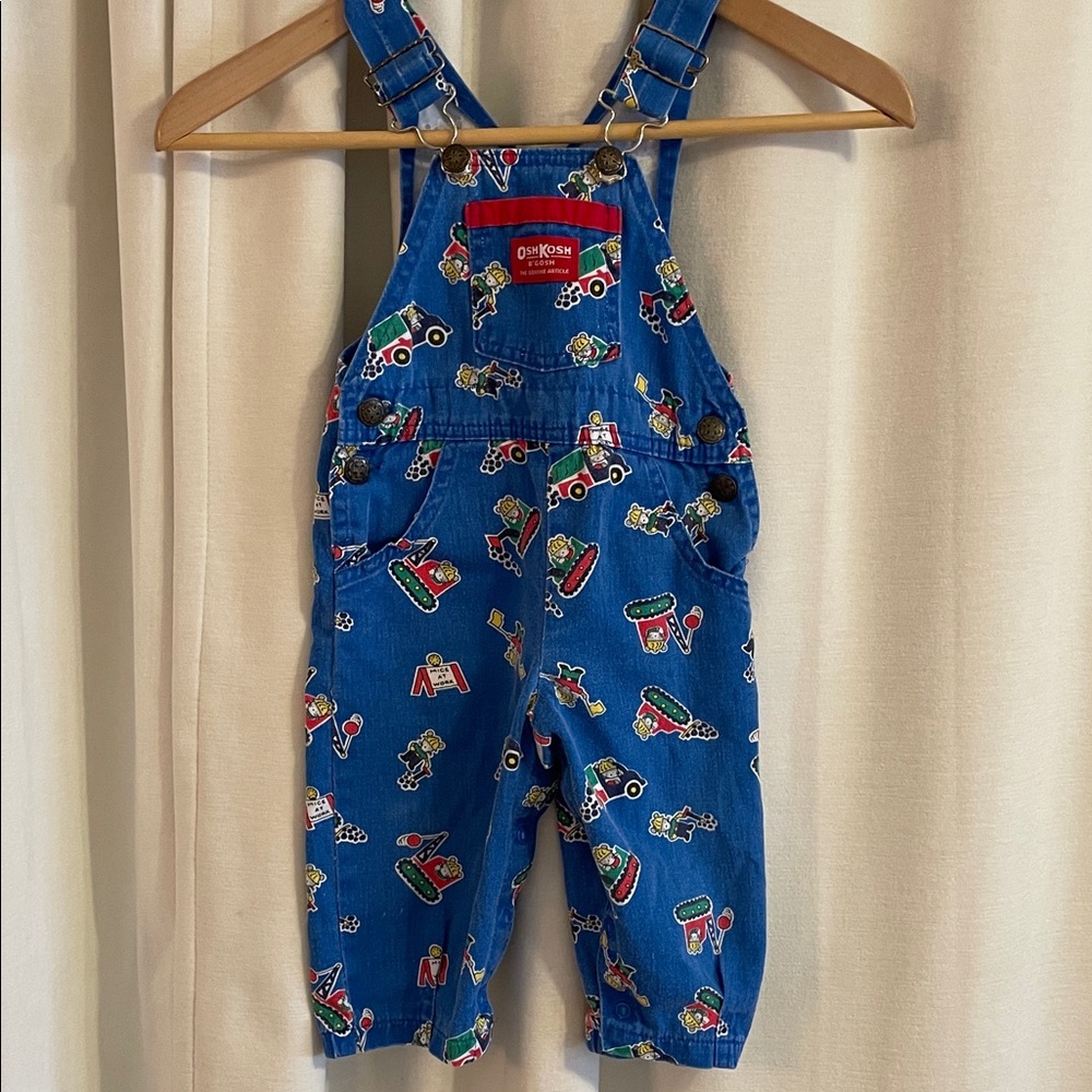Vintagge OshKosh B'gosh  Blue Kids Overalls "Mice at work"